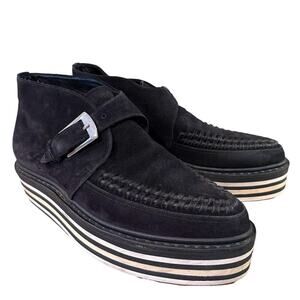 RARE Saint Laurent Paris Munkstrap Striped Platform Creepers Size 41-8